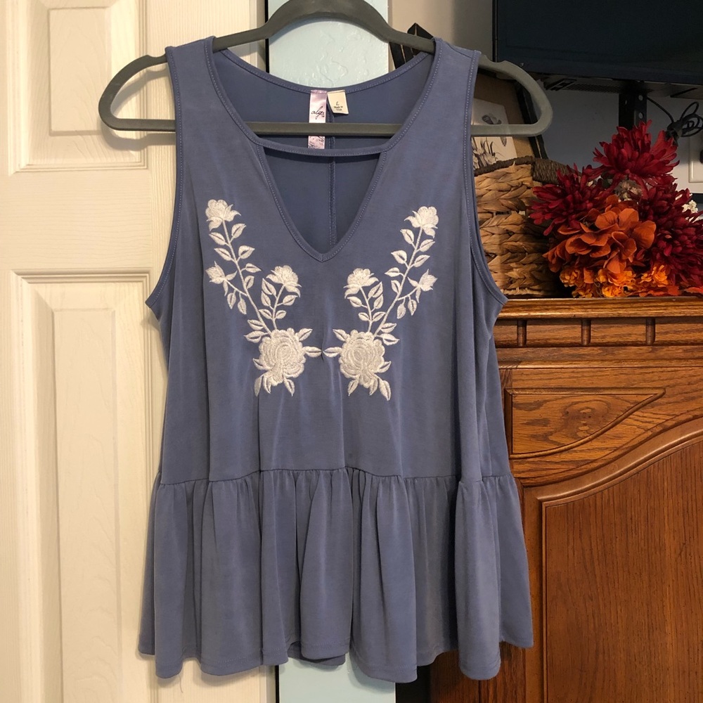 Floral Peplum Sleeveless Top